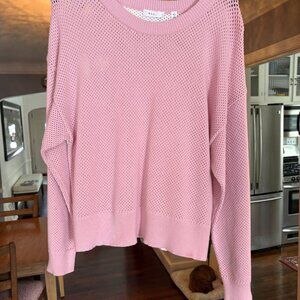 NWOT A.L.C Pink/Ivory Oversized Knit Sweater. Size L